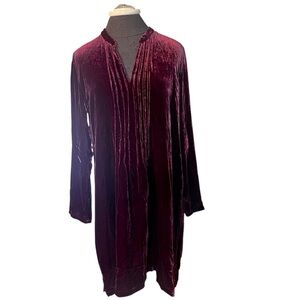 SUNDANCE Silk Blend Crushed Velvet Long Sleeve Enchantment Dress, Oversized SM